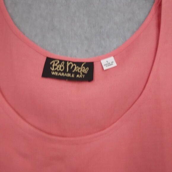 Bob Mackie 2 Pc Linen Embroidered Aztec Southwest Shirt with Tank Coral Size L - Picture 10 of 12